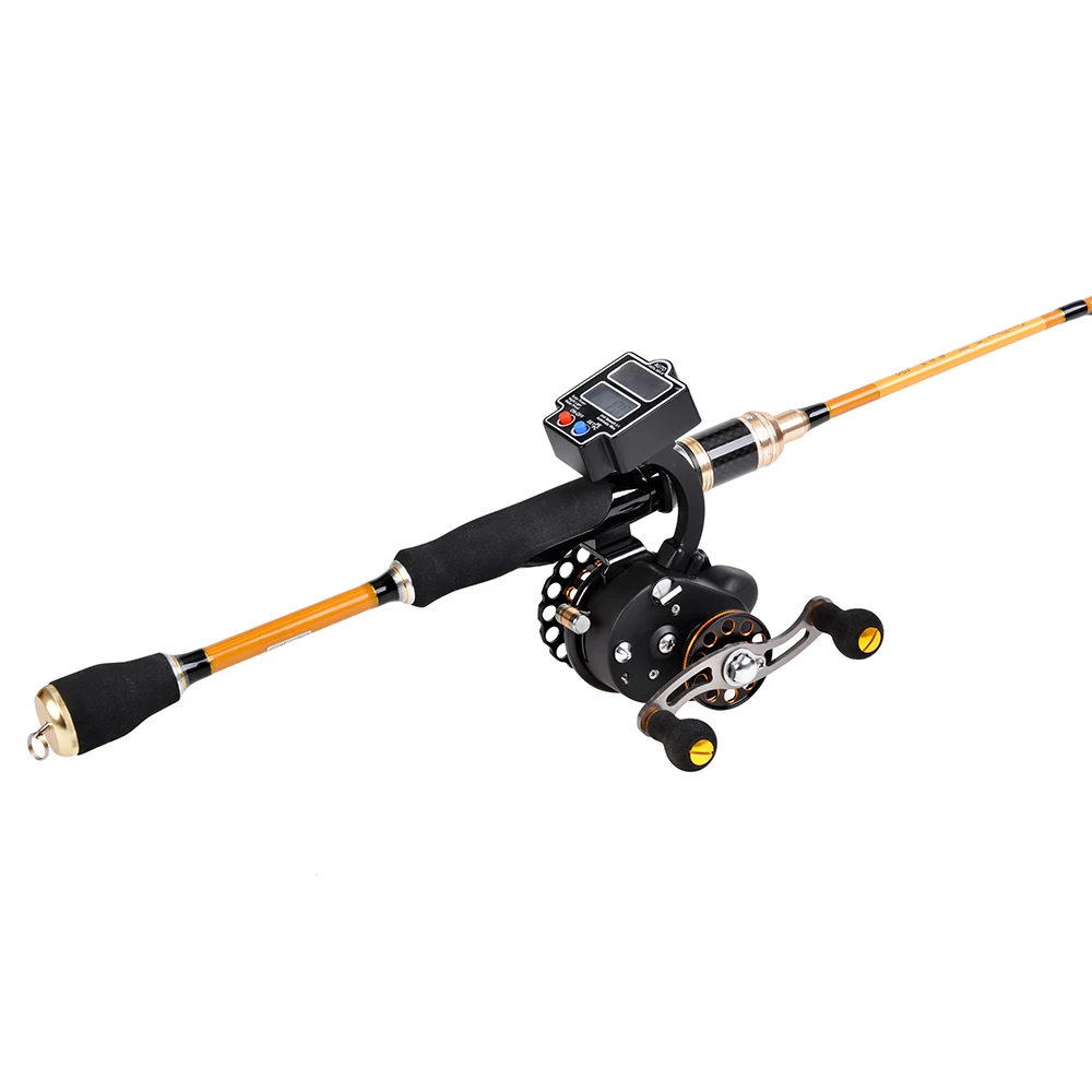 4+1 Ball Bearings 3.5:1 Gear Ratio Right / Left Hand Raft Fishing Reel with Solar Power Digital Line Counter Carp Fishing Tackle