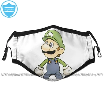 

Mario Bros Mouth Face Mask Super Smash Bros 64 Japan Luigi Facial Mask Funny Fashion with 2 Filters for Adult