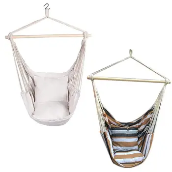 

150kg Hammock Garden Hang Lazy Chair Swinging Indoor Outdoor Furniture Hanging Rope Chair Swing Chair Seat Bed Travel Camping