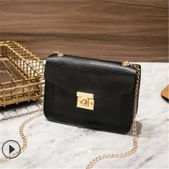 

C2020 New Fashion Retro Diagonal Crocodile Pattern Women's Handbag Shoulder Bag Lock Square Crossbody Bags Small Messenger packs