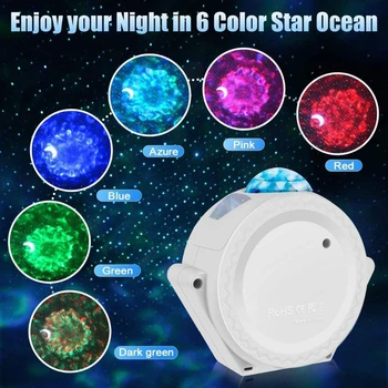 

Multi-functional USB Powered Starry Sky LED Projector Light Practical Durable Remote Control Moon Star Night Lamp