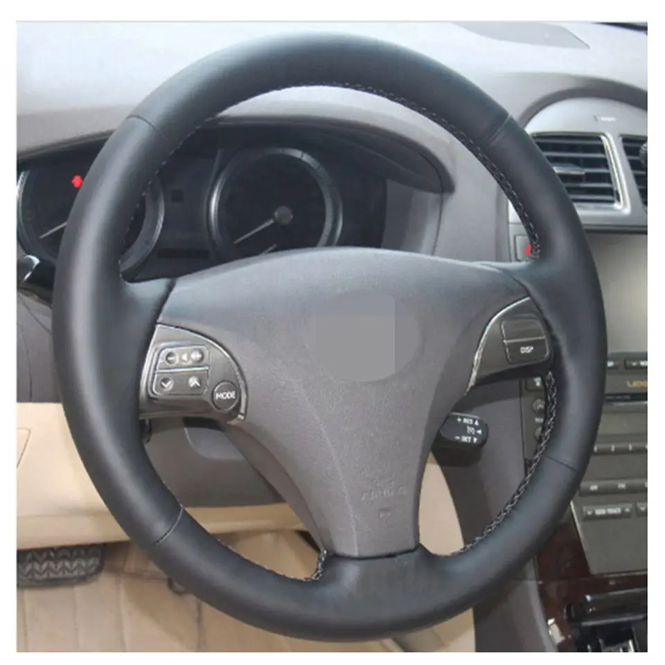 DIY черный из натуральной кожи ручной работы Автомобильный руль подходит для Lexus ES240 ES250 ES300 ES350 2007-2012 Lexus GS350 GS450