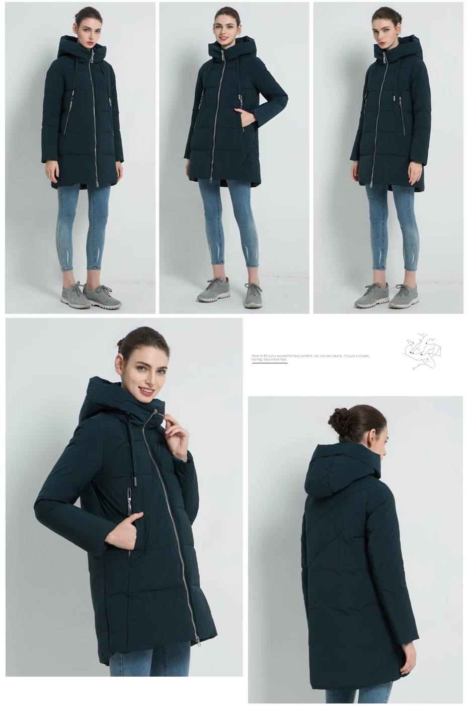 ICEbear New Winter Women's Jacket High Quality Long Coat Fashion Women's Clothing Brand Windproof Warm Jacket GWD18272I