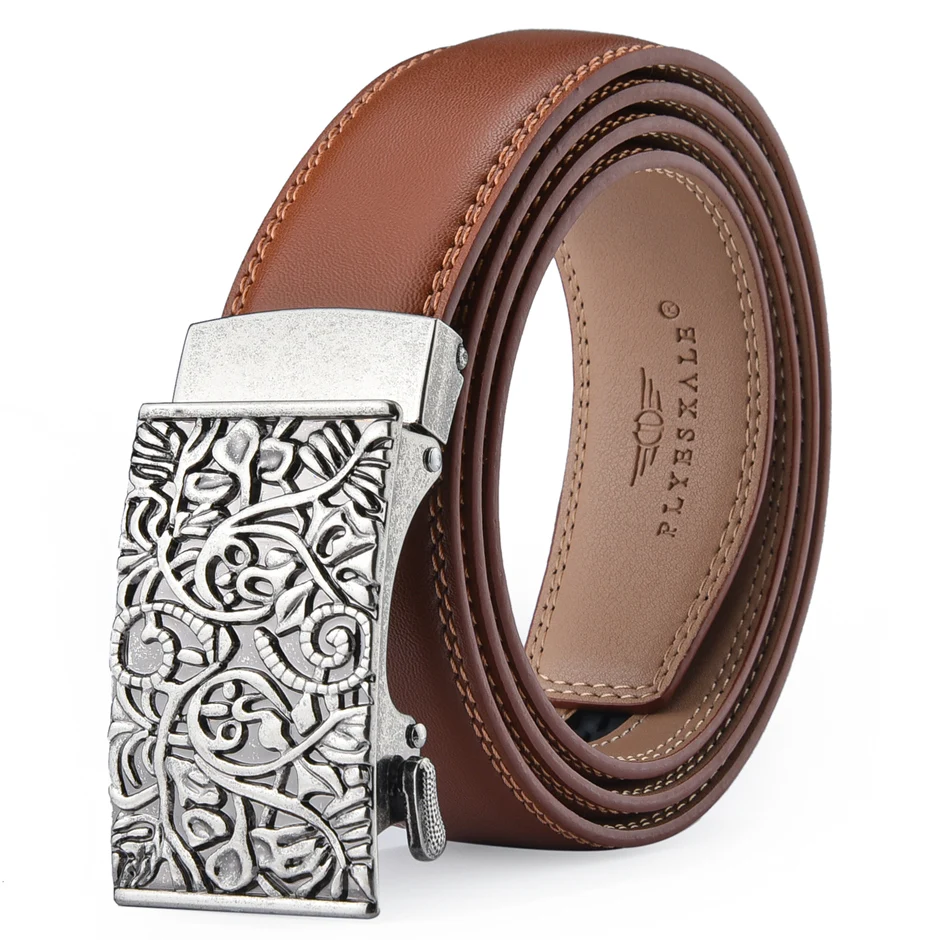 Famous Brand Designer Male Belt New Arrival Brown Black Leather Strap Men's Belts Luxury Automatic Buckle Belts For Men B700