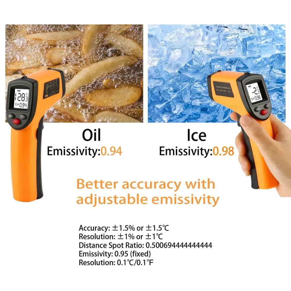 

New Thermometer Handheld Non-contact IR Infrared Thermometer Digital LCD Laser Surface Temperature Gun Meter Imager Baby Care