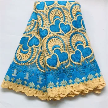 

Newest African Lace Fabric 2020 Embroidered Nigerian Lace Fabric Bridal High French Tulle Lace Fabric For Wedding Party gx66-868