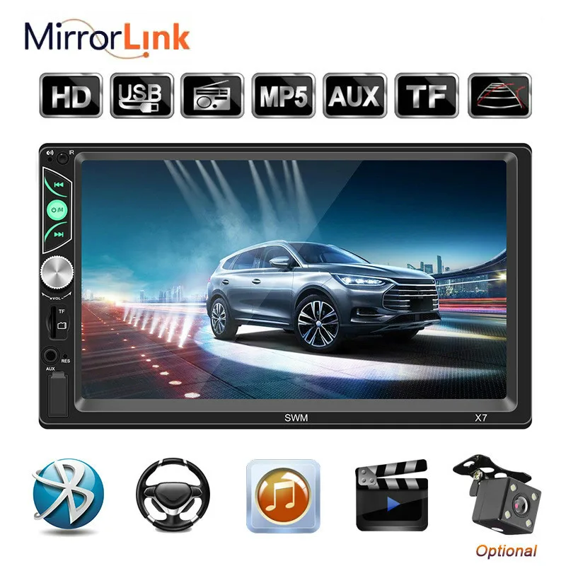 

Mirror Link 2 Din Car Radios 7" HD Screen Autoradio Car Multimedia Player Bluetooth Touch Screen Auto Audio Car Stereo
