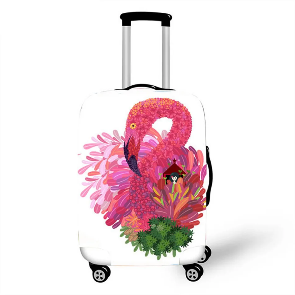Мультфильм Фламинго чемодан защитный чехол эластичные дорожные чемоданы пылезащитный чехол Аксессуары Organizadores от 18 до 32 дюймов