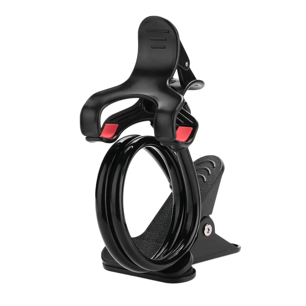 Phone Stand Clip Holder Premium Quality Phone Holder Desktop Automobile with Long Arm ABS Flexible Bracket - Цвет: black