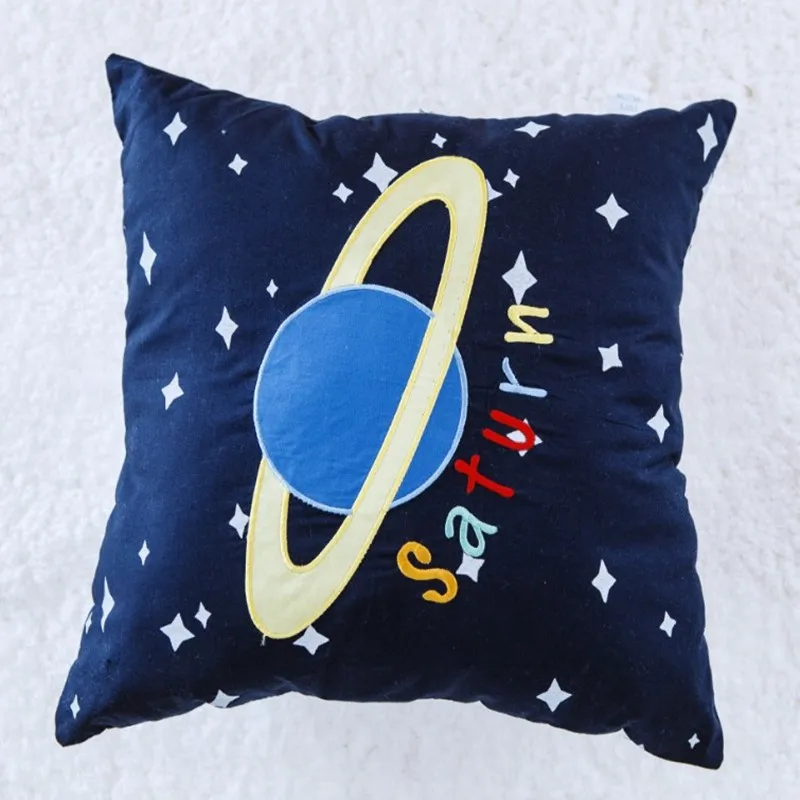 Детская мультяшная подушка с межзвездным самолетом, ракетой, планетой, космосом, cojines, подушка, подушка, 1 шт., RunX - Цвет: 40cm by 40cm