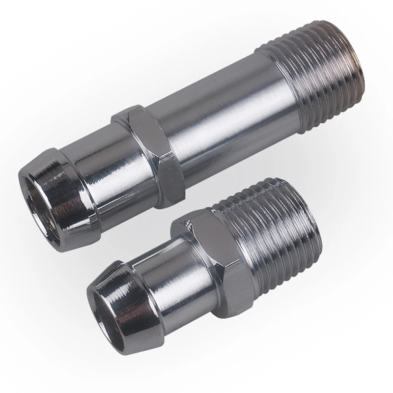 Heater Hose Fittings 3/4 Inch Water Pump 5/8 Inch Intake Chromed Steel