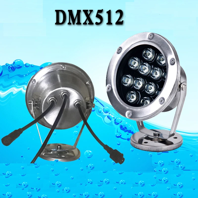 Светодиодный подводный светильник DMX512 RGB 4 шт. сменный полноцветный IP68 6 Вт 9 12
