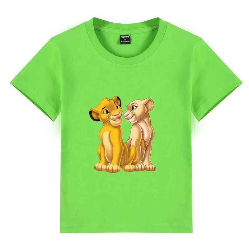 Новое поступление, Детская футболка с объемным принтом льва и Симбы для мальчиков и девочек, летняя футболка с короткими рукавами детские хлопковые футболки - Цвет: 11