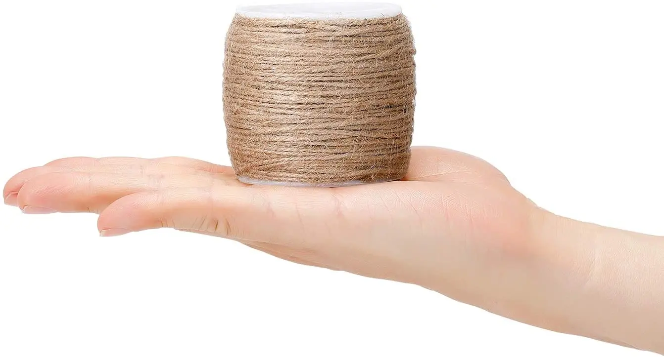 1/1.5/2/3mm 5m~15M Natural Hemp Linen Cord Twisted Burlap Jute Twine Rope String Party Wedding Gift Wrapping Cords Thread DIY