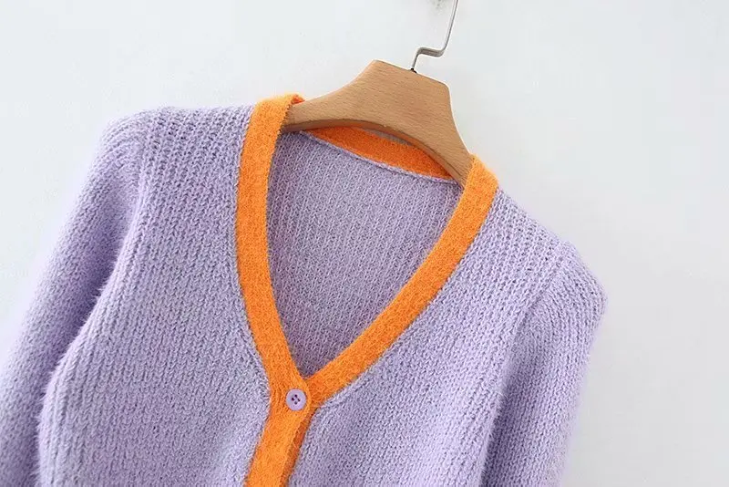Knit Pink Sweater Knitted Crop Cardigan 