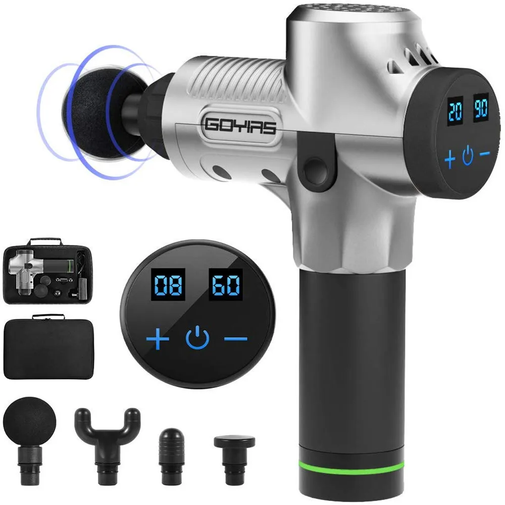 Goyirs Massage Gun Deep Tissue Percussion Muscle Massager for Pain Relief Handheld Electric Super Quiet Brushless 3
