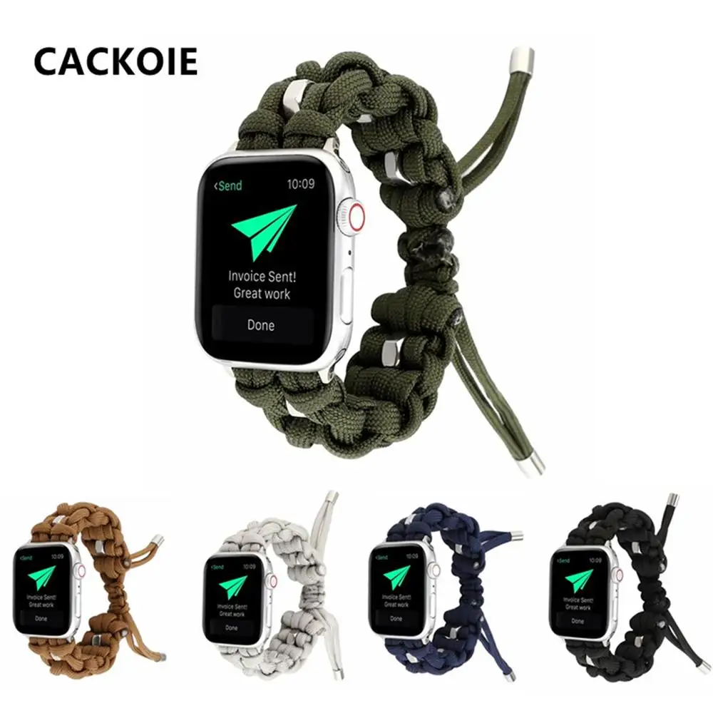 Плетеный выдвижной ремешок для Apple Watch 5, 4, 44 мм, 40 мм, Модный женский ремешок, iWatch 3, 2, 1, 42 мм, 38 мм, аксессуары для часов