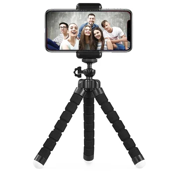 

Phone Tripod, Portable And Adjustable Camera Stand Holder With Wireless Remote And Universal Clip For Iphone, Android Phone, Cam
