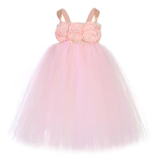 Свадебное платье-пачка ручной работы с цветами для девочек; Сатиновые праздничные платья-пачки с цветами и жемчужинами для маленьких девочек на день рождения