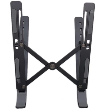 

Gray Laptop Stand Portable 6 Heights Adjustable Aluminum Desktop Ventilated Cooling Holder Folding Ultra for Macbook Up To 15.6