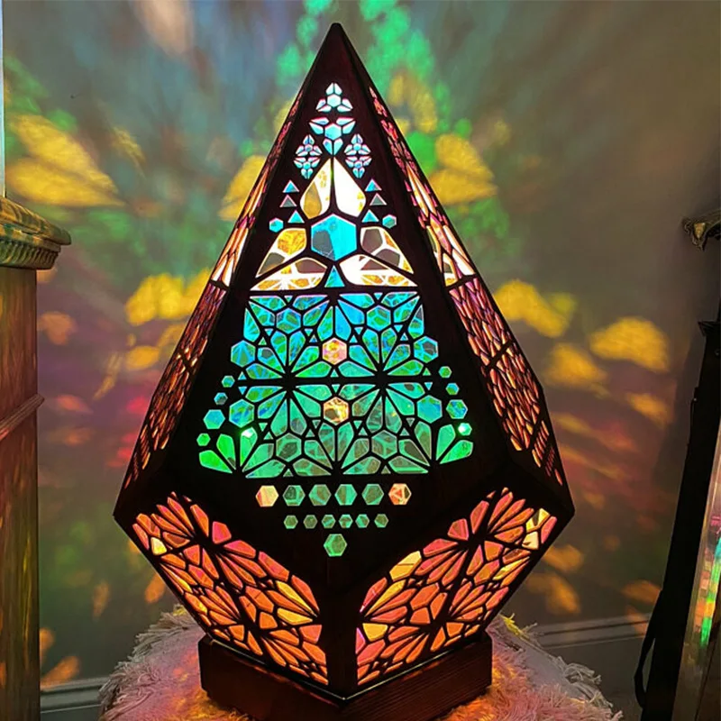 

Resin Bohemia Table Lamp Home Decoration Fixtures Colorful Hollow Lights Bohemia Starry Sky Floor Atmosphere Night Light