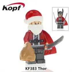 KF383 Супергерои Merry Christmas Thor X-man Ironman Супермен Дэдпул Кирпичи Строительные блоки Коллекция игрушки для детей подарок
