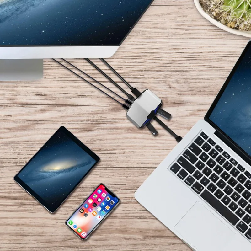 USB3.1 Usb концентратор типа C к HDMI USB3.0 RJ45 адаптер для MacBook samsung Dex S8/S9 huawei P20 Pro usb c адаптер Thunderbolt 3 док-станция