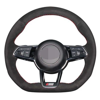 

Car Steering Wheel Cover for Audi TT RS 2016-2019 R8 (4S) TT (8S) 2014-2019 TTS 2014-2019 DIY Hand-stitched Black Soft Suede
