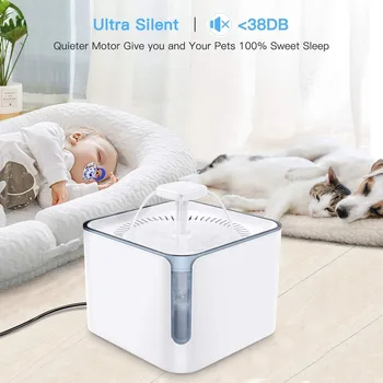 

Automatic Cat Water Fountain 3L Drinking with View Window Super Quiet Pet Water Dispenser 2 Water Modes Anti-Dry Protection