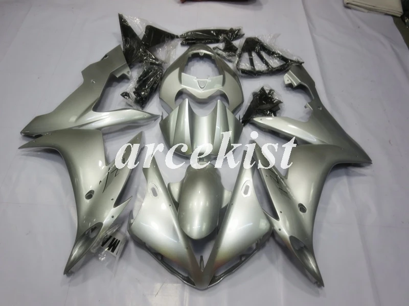 ABS литья под давлением полный обтекатель комплект подходит для YAMAHA YZF-R1 2004 2005 2006 YZF R1 04 05 06 YZF1000 на заказ серебро