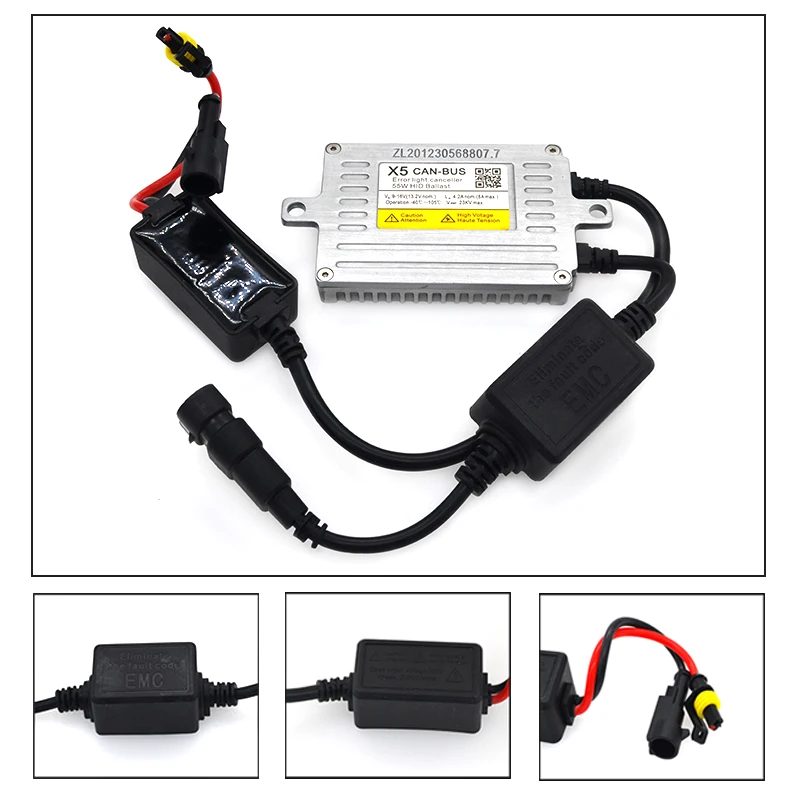 HIDLT 12V AC 55W Original DLT X5 Error Free Canbus Xenon HID Ballast X5T Digital Electronic Slim Ballast For Kit Xenon H1 H7 H11 (5)