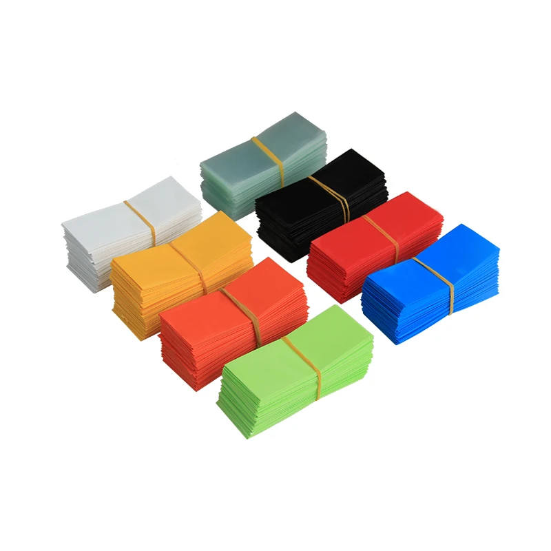 

100 PCS Li-ion PVC Heat Shrink Tubing 18650 Battery Wrap Precut Size 18.5mm Battery Film Tape Battery Cover 8 Color Choice