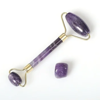 

Facial Massage Anti-Aging Face SPA Tool Amethyst Crystal Roller Healing Purple 1 PC