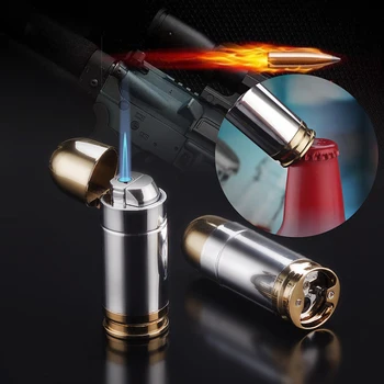 

Smoking Accessories Stainless Steel Butane Lighter Gas Torch Gadgets For Men Windproof Cool Bullets Refillable Lighter