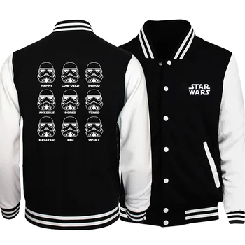 

Stormtrooper Emotions Funny Cartoon Jackets 2019 Winter Streetwear Hip Hop Fashion Baseball Bomber Tops Coat Clothing