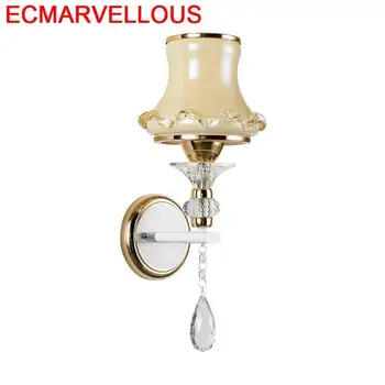 

Decor Kinkiety Coiffeuse Avec Miroir Badkamer Verlichting Crystal Wandlamp Bedroom Light Applique Murale Luminaire LED Wall Lamp