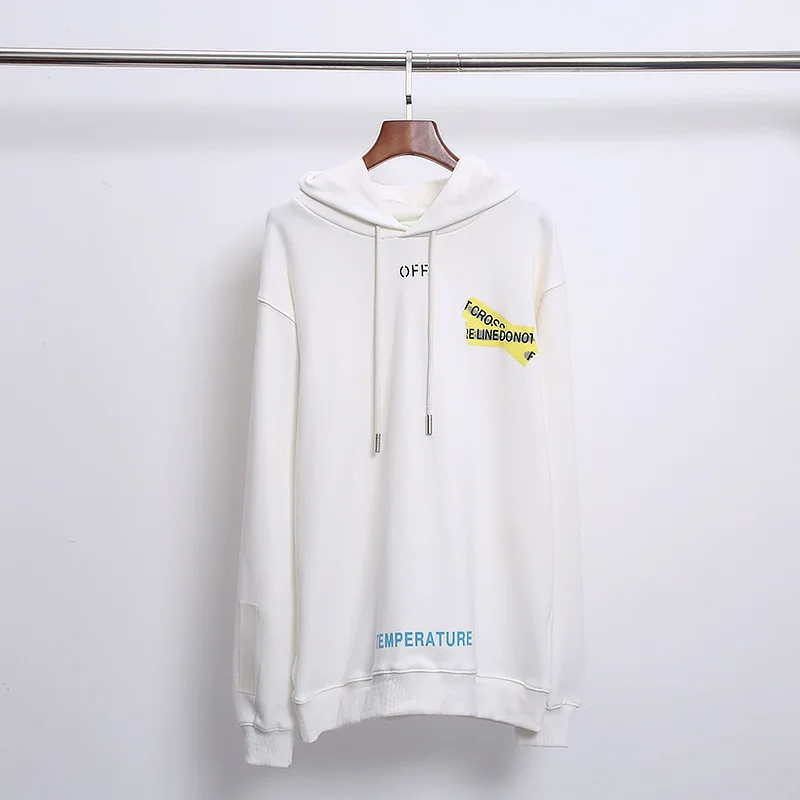 OFF-WHITE OW желтая мужская толстовка с капюшоном