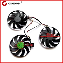 Carte graphique pour ASUS ROG STRIX RTX 2070 RTX2080 2080TI RX 5600 XT RX 5700XT, 3 pièces/lot, 88mm, 7 broches, T129215SU 