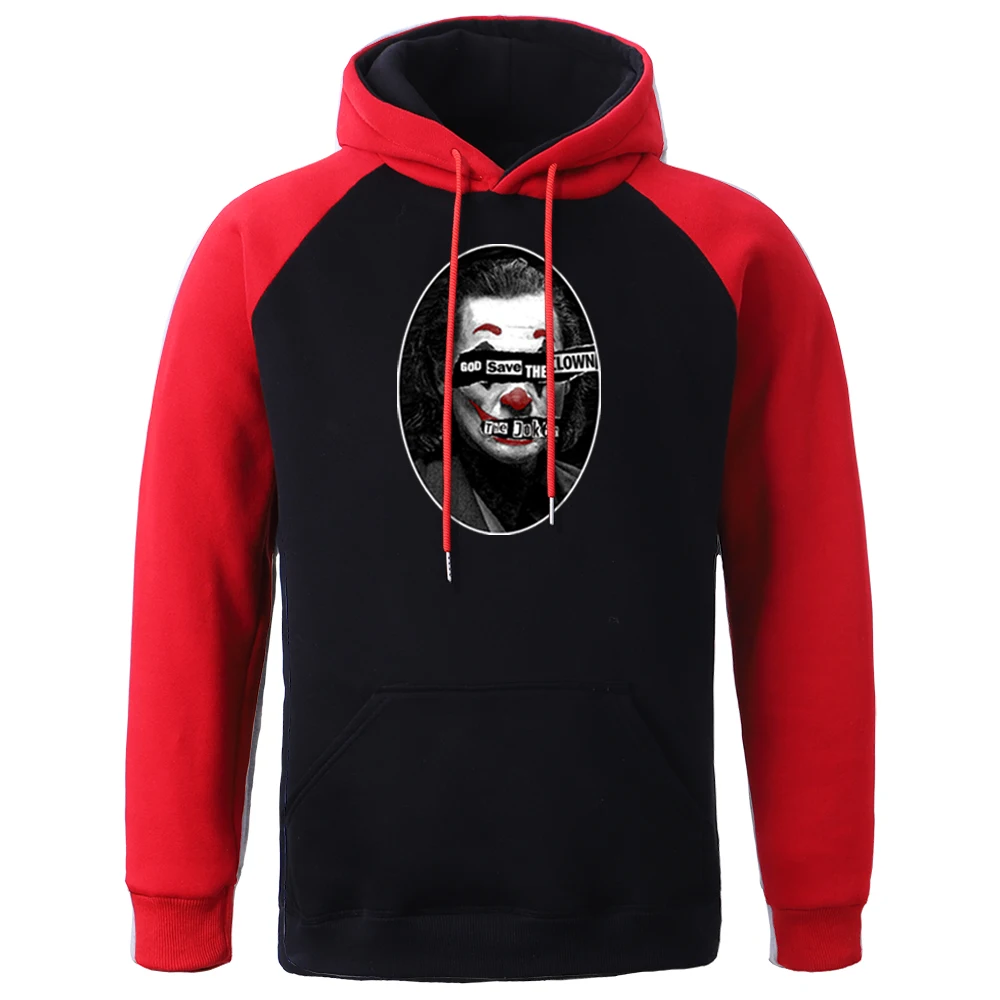 

God Save The Clown Pullover Man Hip Hop Raglan Hoodie Fashion The Joker Printed Hoodies Sweatshirts Fleece Warm Streetwear