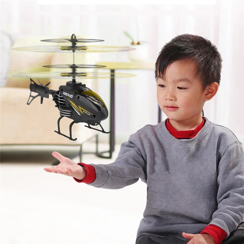 Mini RC Infraed Induction Helicopter Aircraft Flashing Light Toys mini drone Christmas Gift #4D20 (3)