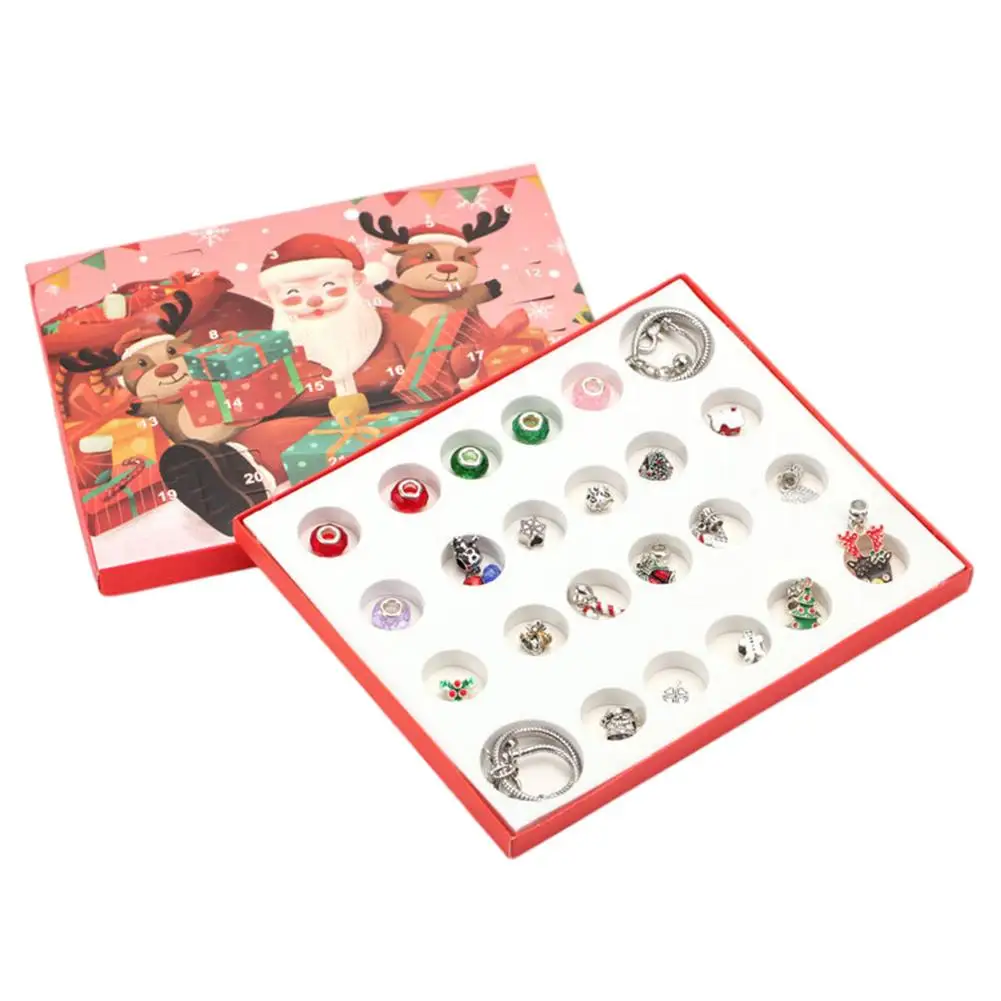 24pcs Christmas Themed Pendant Xtmas Pendant Blind Box Ornaments Bracelet Set Xmas Advent Calendar Ornaments Surprise Gift 2