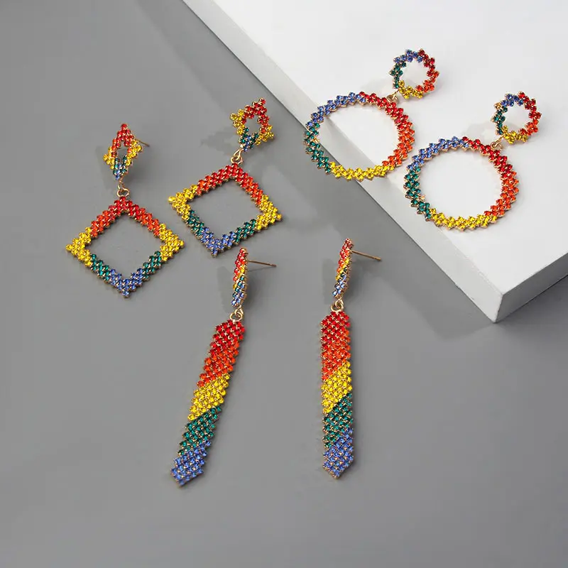 Flatfoosie Boho, женские серьги с кристаллами, сердце, круглая звезда, длинные висячие серьги с кисточками, свадебные серьги, Brincos, ювелирное изделие