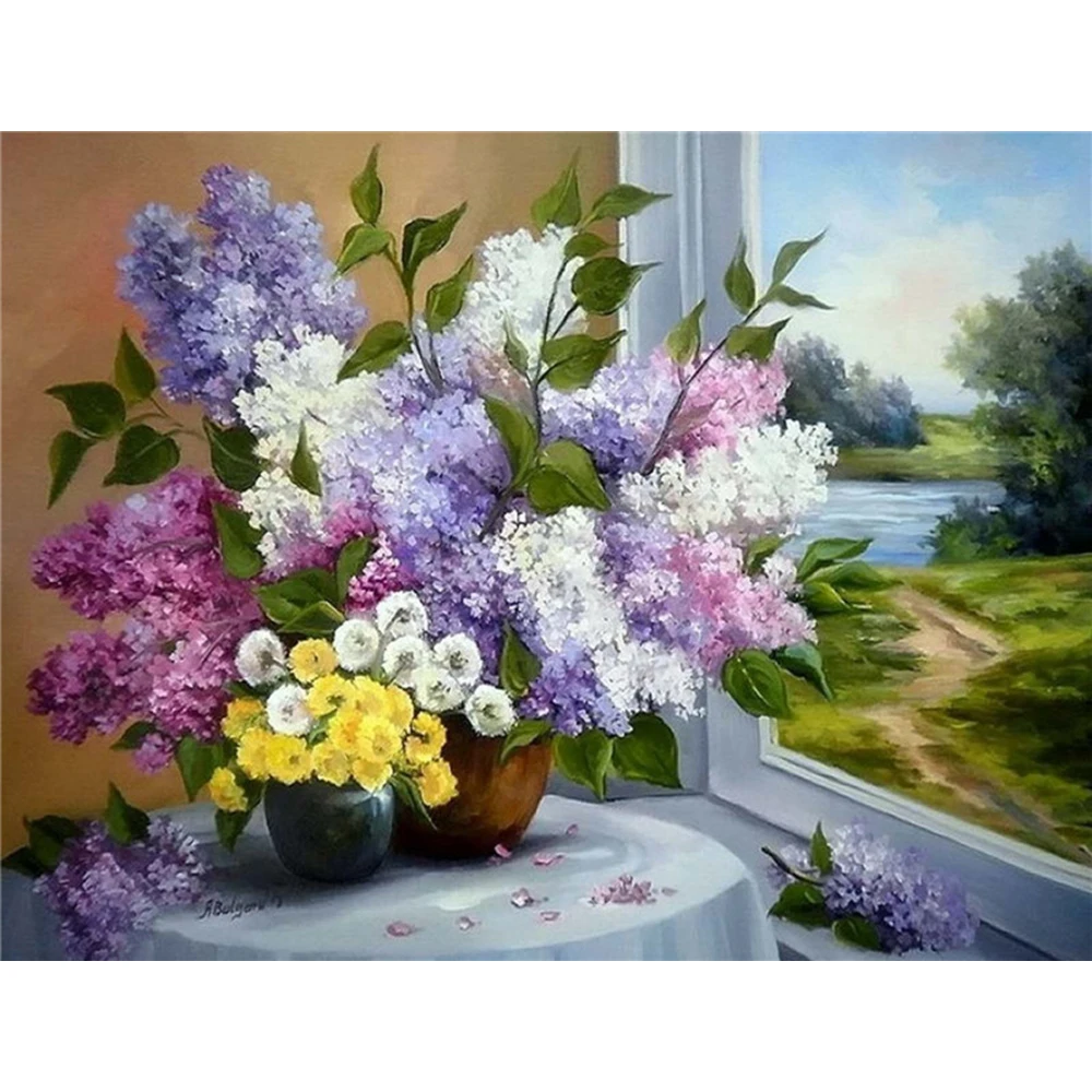 Diamond Art Painting Flower 5d Diy Embroidery Floral Mosaic Handmade Needlework Gift Home Decor Cross Stitch Kits | Дом и сад