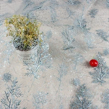 Мягкий светильник с синими растениями и пайетками, вышитая кружевная ткань для свадебного платья, Тюлевая ткань, у двора