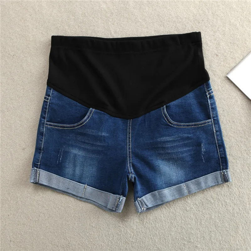 Summer Thin Stretch Denim Maternity Shorts Belly Rolled Up Shorts pregnant shorts For Pregnant Women Casual Pregnancy Short Jeans