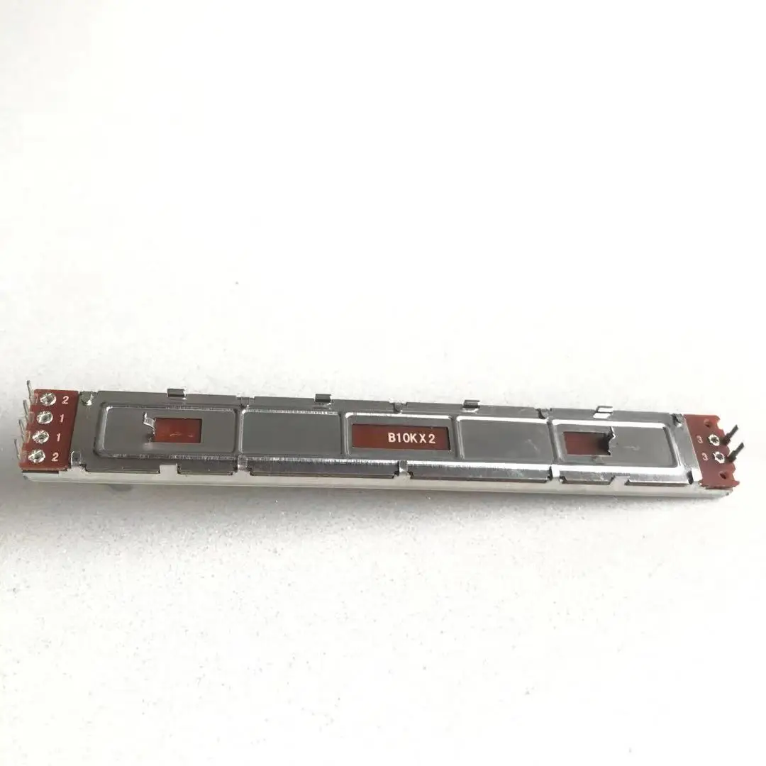 10pcs 128mm mixer fader B10K B10KX2 dual channel B103 straight sliding potentiometer total length 12.8 cm stroke 100mm