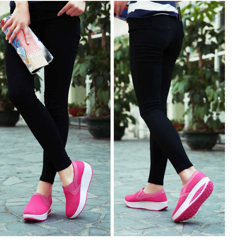 Большие Size35-43; женские кроссовки, увеличивающие рост; обувь для фитнеса на 5 см; амортизирующая Повседневная дышащая обувь на платформе; нескользящая обувь