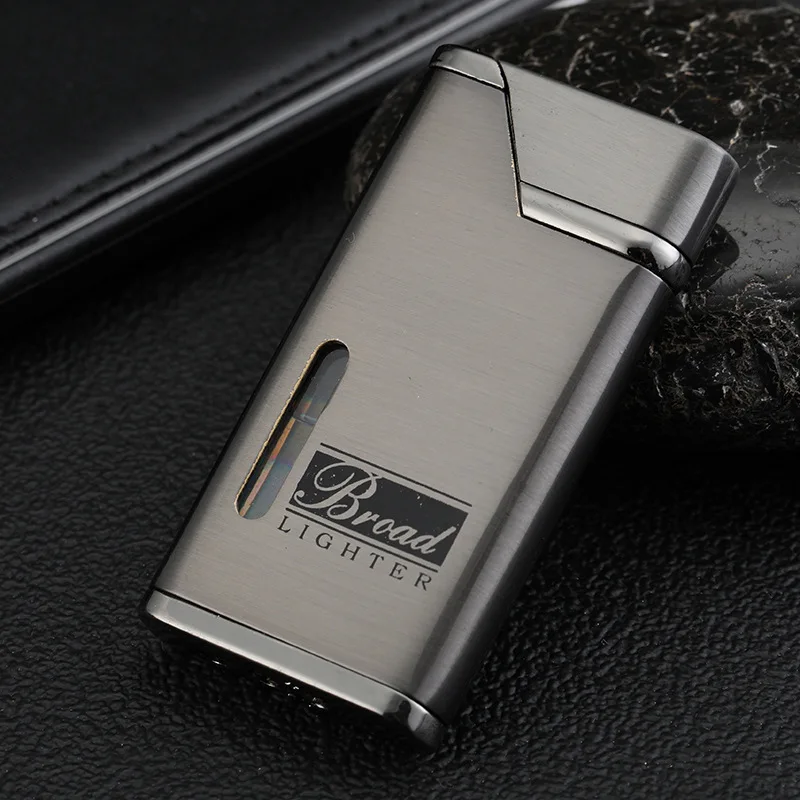 Ultra-thin Visible Gas Lighter Butane Torch Lighter Cigar Cigarettes Lighter Turbo Lighters Smoking Accessories Gadgets For Men