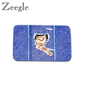

Zeegle Doormat Floor Mat Anti Slip Bathroom Doormat Absorbent Hallway Floor Rug Washable Outdoor Mat Polyester Soft Cat Carpet