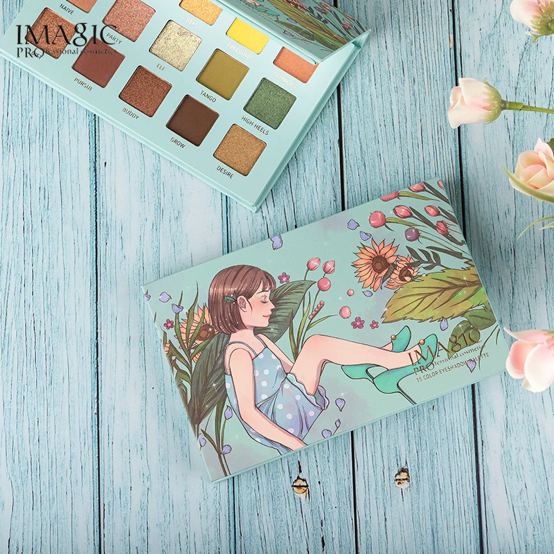 Серия IMAGIC Girls, 15 цветов, блестящие матовые водостойкие тени для век, палитра теней для макияжа